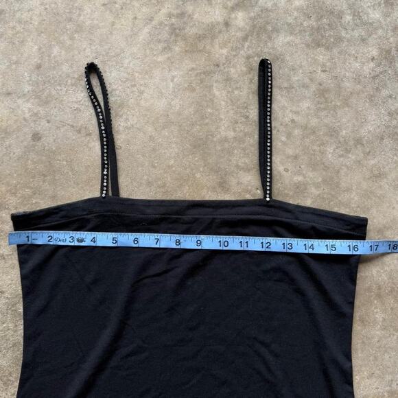 New black cami top with rhinestone straps - Picture 5 of 5